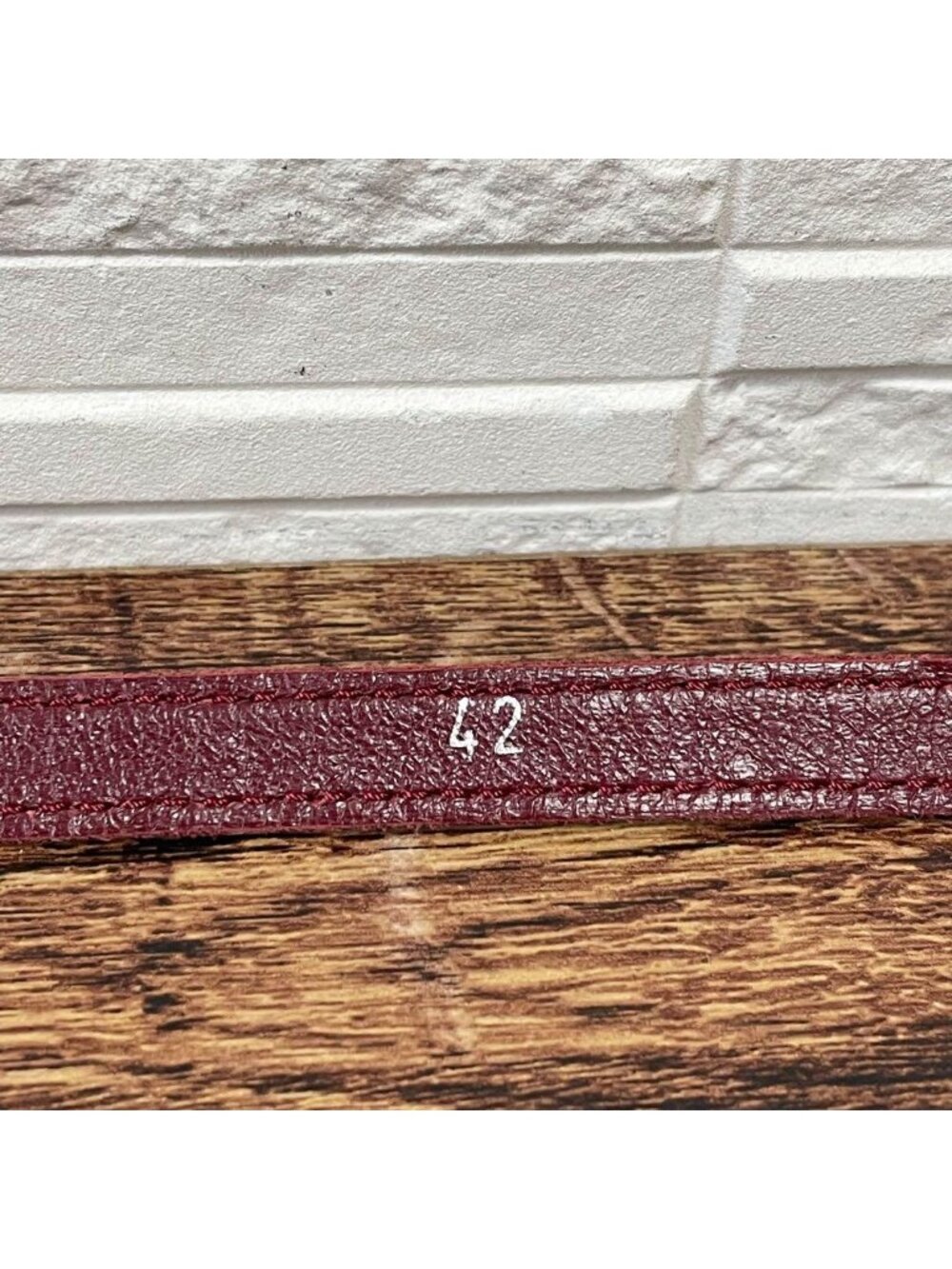 Chanel Enamel Leather Silver Buckle Belt Bordeaux - Picture 9 of 10
